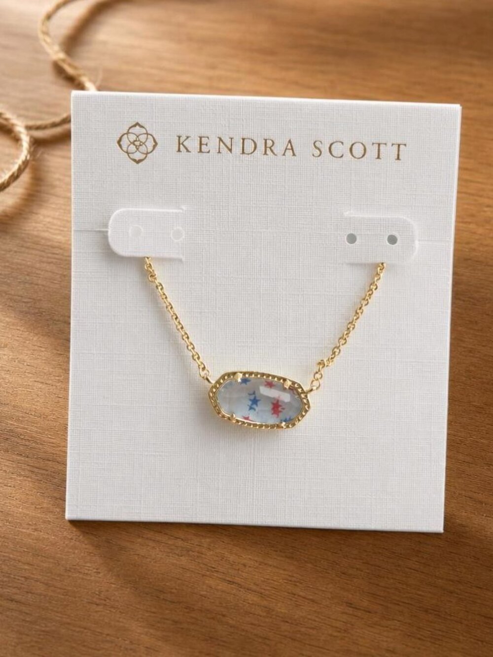 Kendra Scott Elisa Gold Red White Blue Star Pendant Necklace